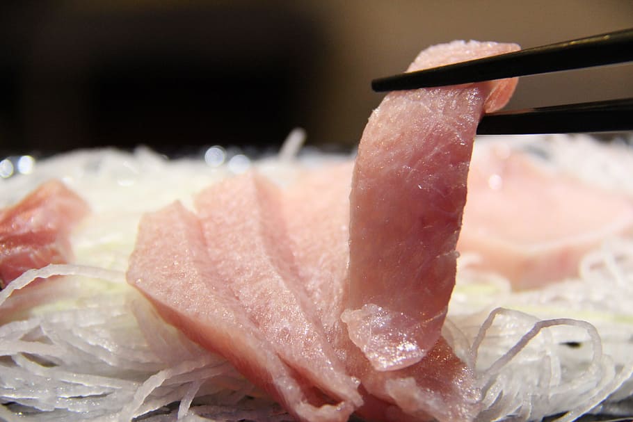 sliced, sushi, closeup, photography, tuna, tuna belly fat, tuna party, time, food and drink, close-up