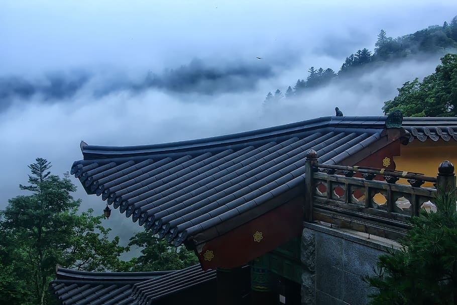 templo, sección, montaña, paisaje, budismo, república de corea, corea, turismo, religión, arquitectura