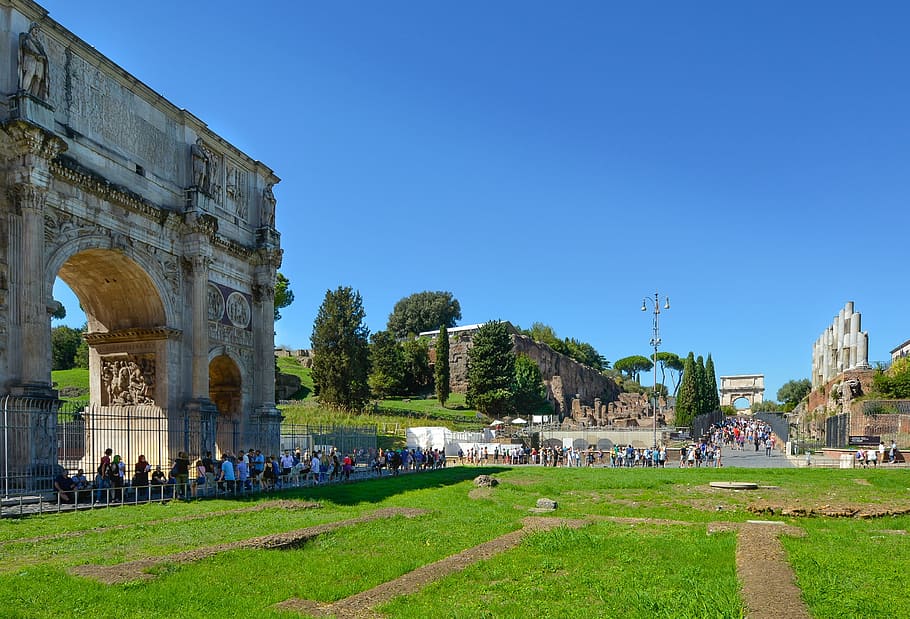 Rome, Roman, Ruins, Forum, Colosseum, arch, constantine, italy, tourism, landmark