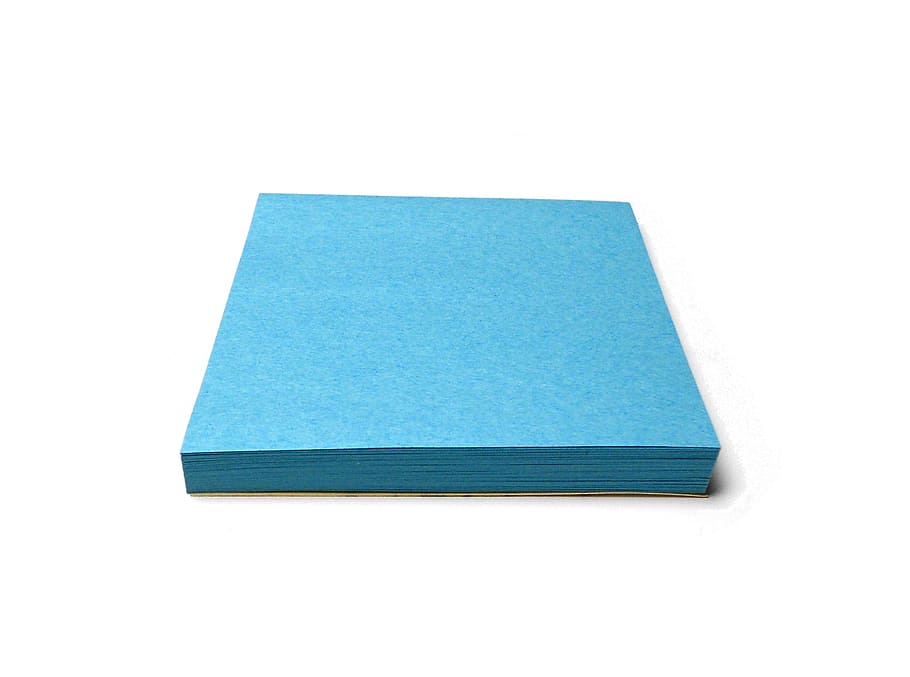 square teal postit notes, post-it, sticky, note, tab, paper, message, reminder, memo, office