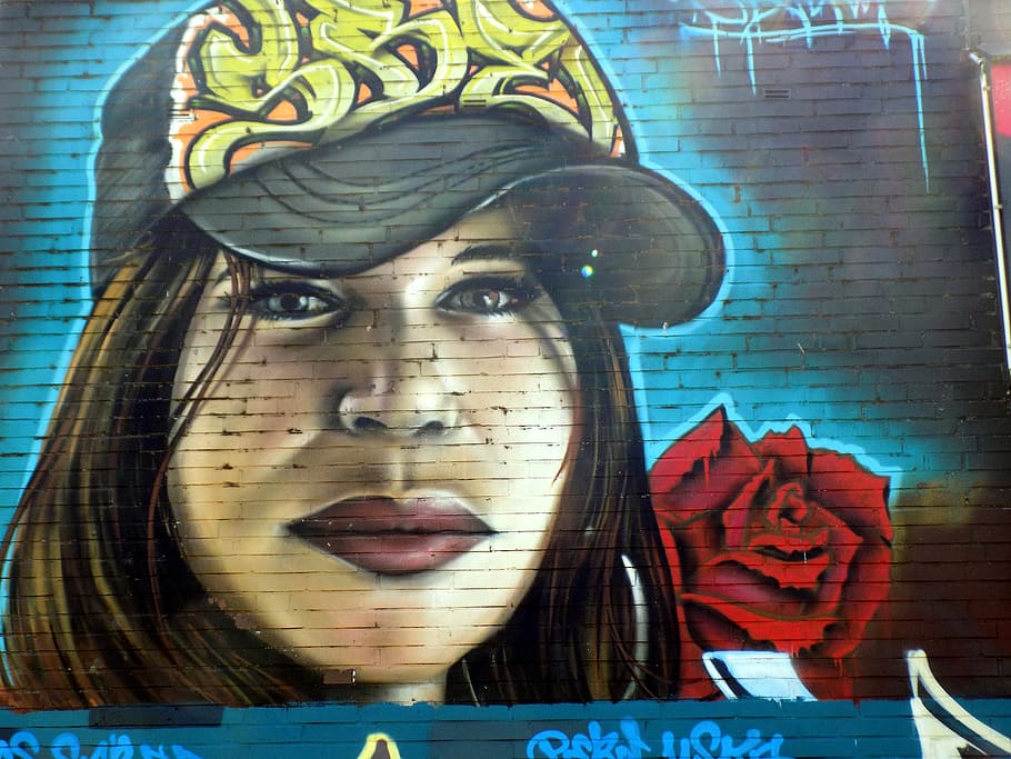 graffiti, art, sprayer, wall painting, colorful, headshot, portrait, one person, young adult, real people