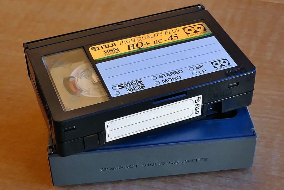 vhs, video, cassette, media, old, tape, retro, plastic, vcr, film