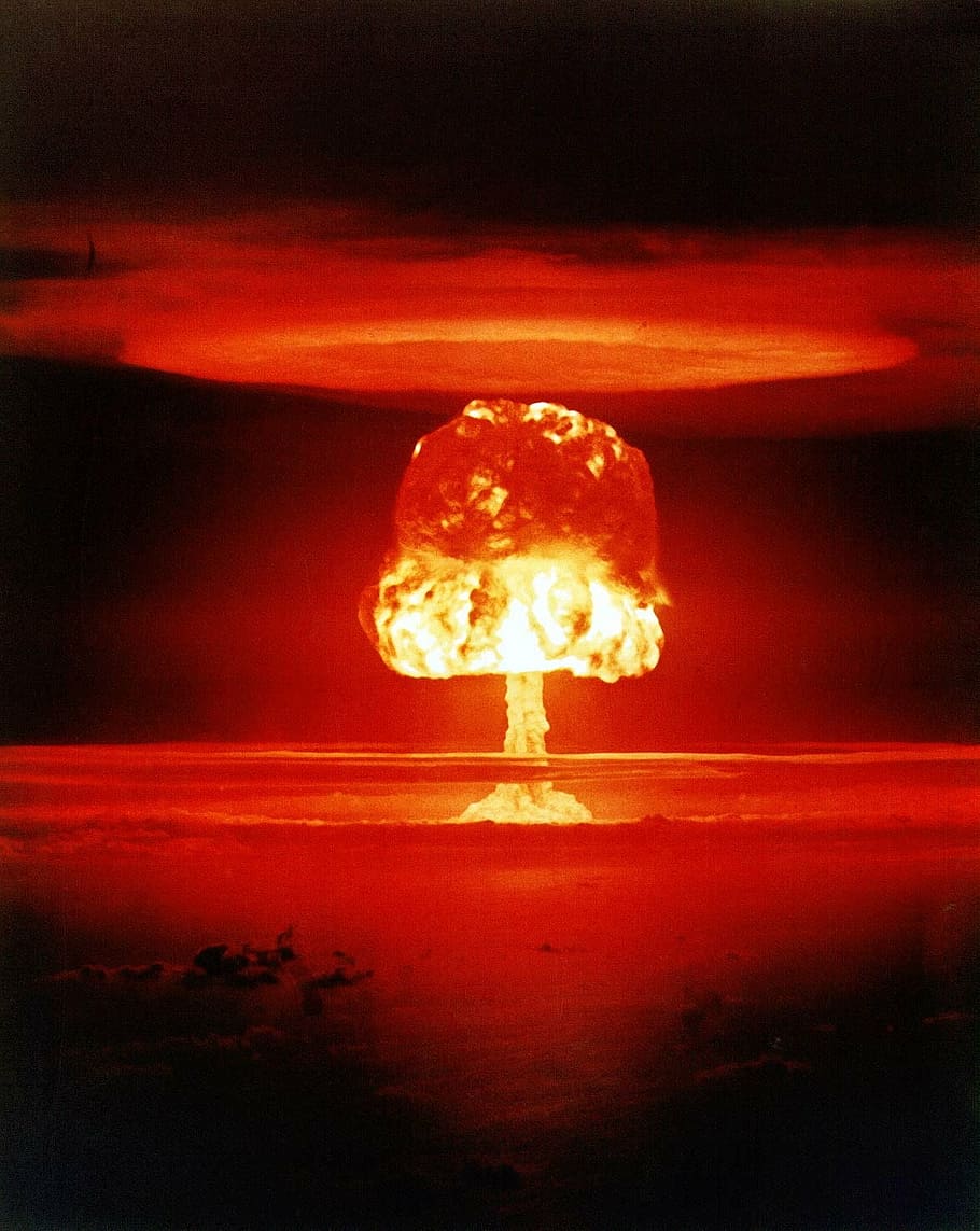 fotografia, bomba, explodindo, bomba atômica, nuvem de cogumelo, explosão, armas de destruição em massa, destruição, destruição em massa, arma
