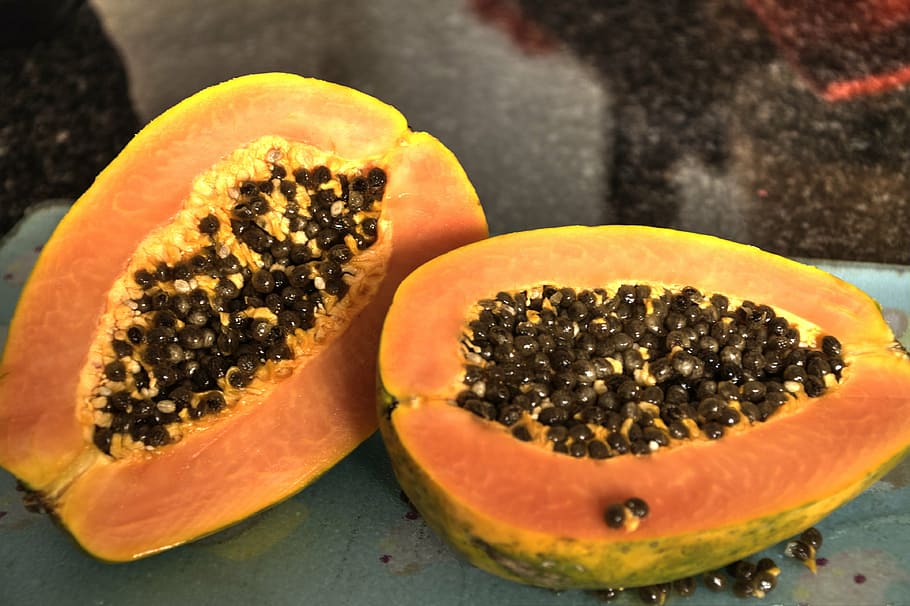 paw paw, fruit, healthy, halves, food and drink, food, healthy eating, papaya, wellbeing, freshness