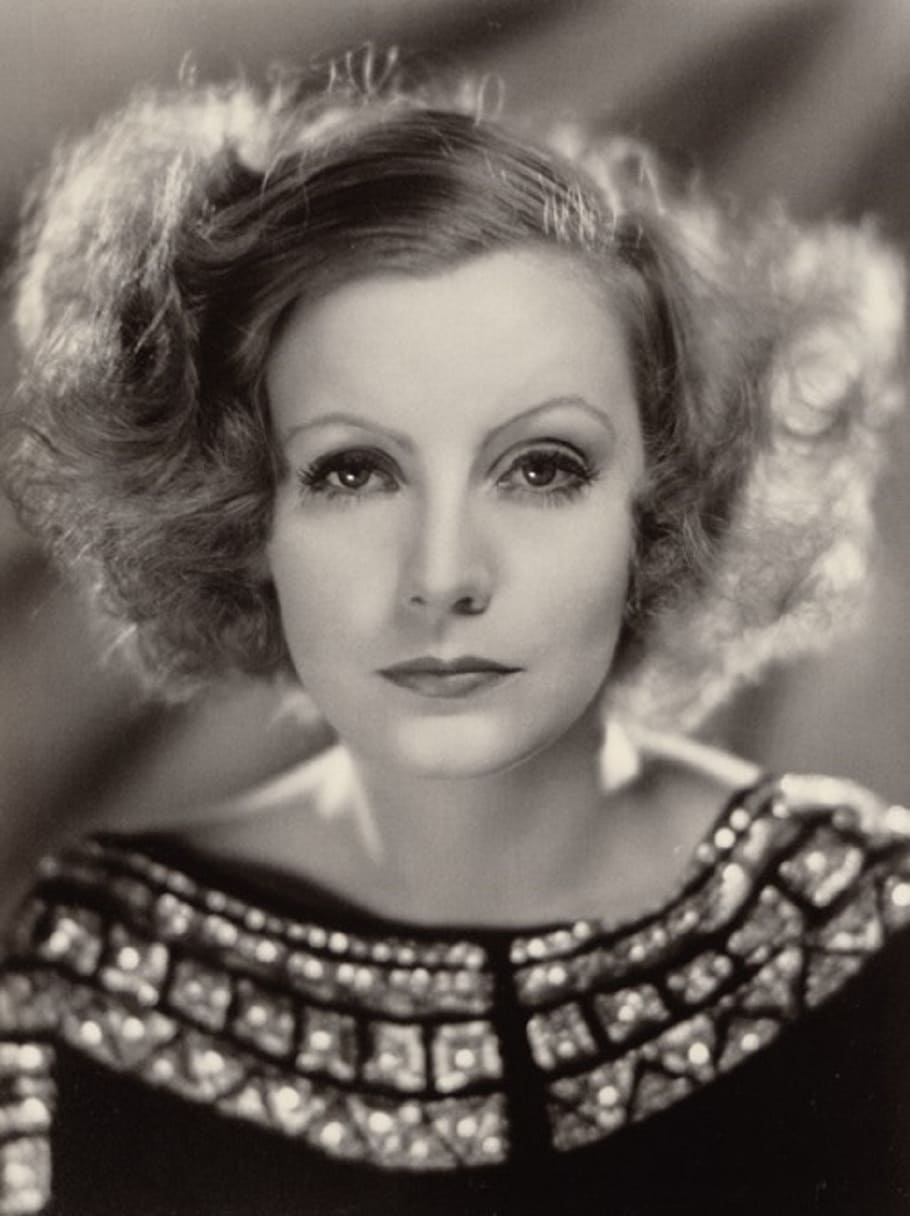 grayscale photography, woman, greta garbo, actress, vintage, movies, motion pictures, monochrome, black and white, pictures