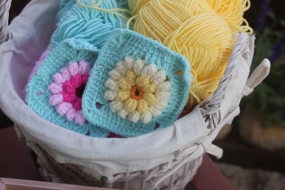 crochê, feito à mão, lã, cor, fios, decoração, passatempos brinquedos, criatividade, presente, têxtil