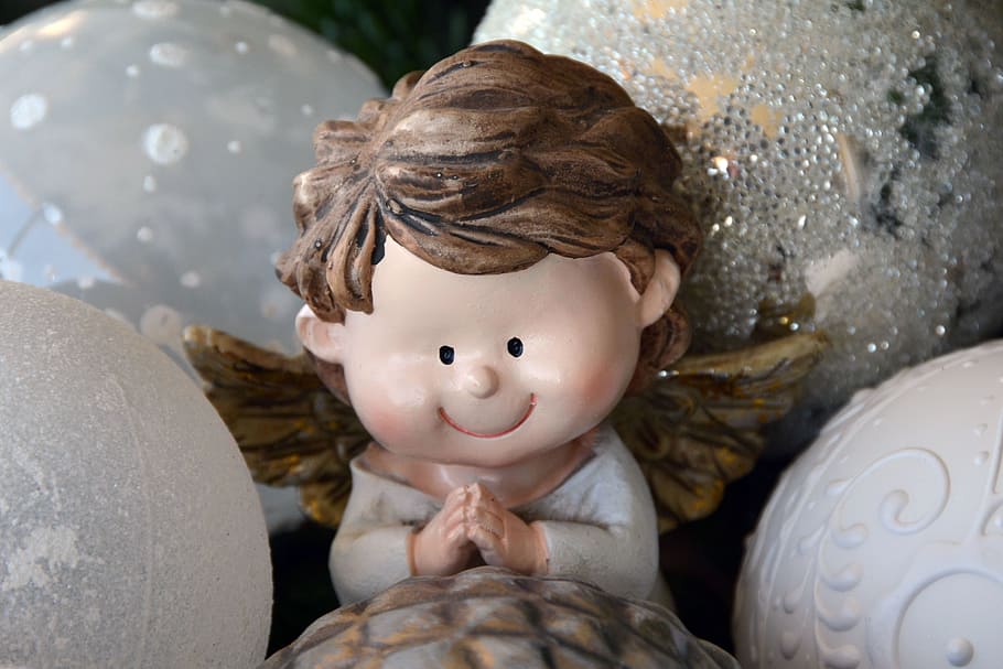 angel ceramic figurine, christmas, angel, angel wings, decoration, christmas decoration, greeting card, christmas balls, wing, pray