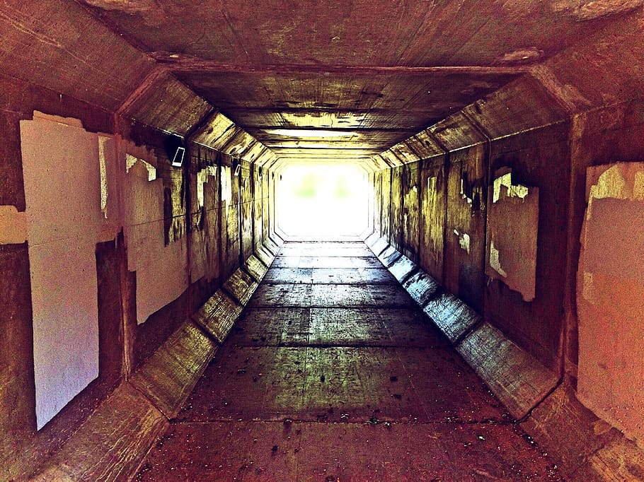 ligero, túnel, urbano, ciudad, subterráneo, entrada, corredor, arquitectura, sucio, viejo
