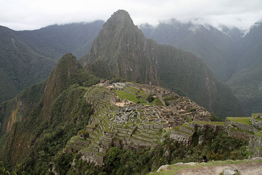 pueblo, colina, Machu Picchu, Perú, Inca, Sur, América, antigua, ciudad, histórico
