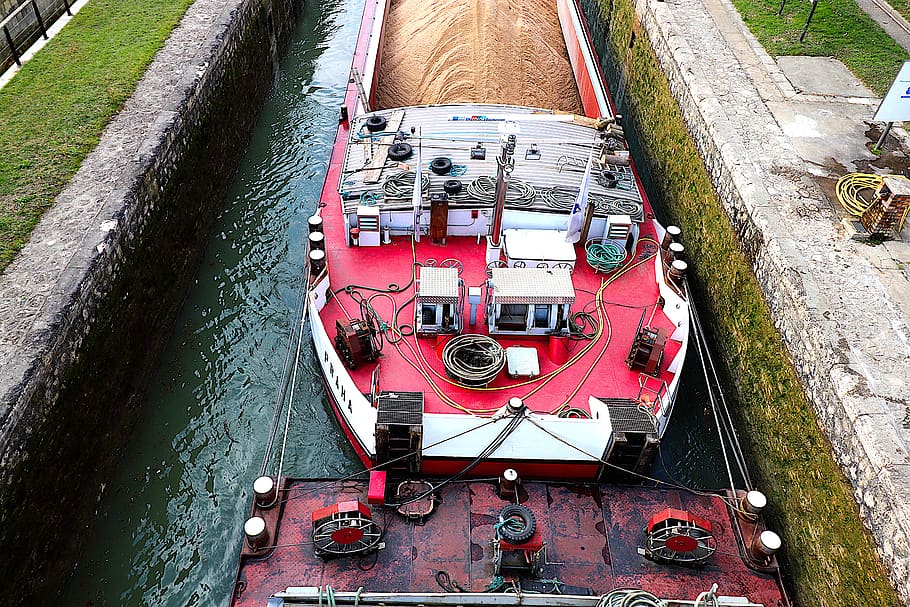 peniche, sand, boats, river, lock, port, summer, ropes, activities river, inland waterways transport