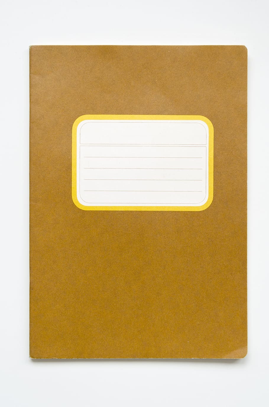 marrón, carpeta, blanco, superficie, cuaderno, nota, papel, educación, escuela, en blanco