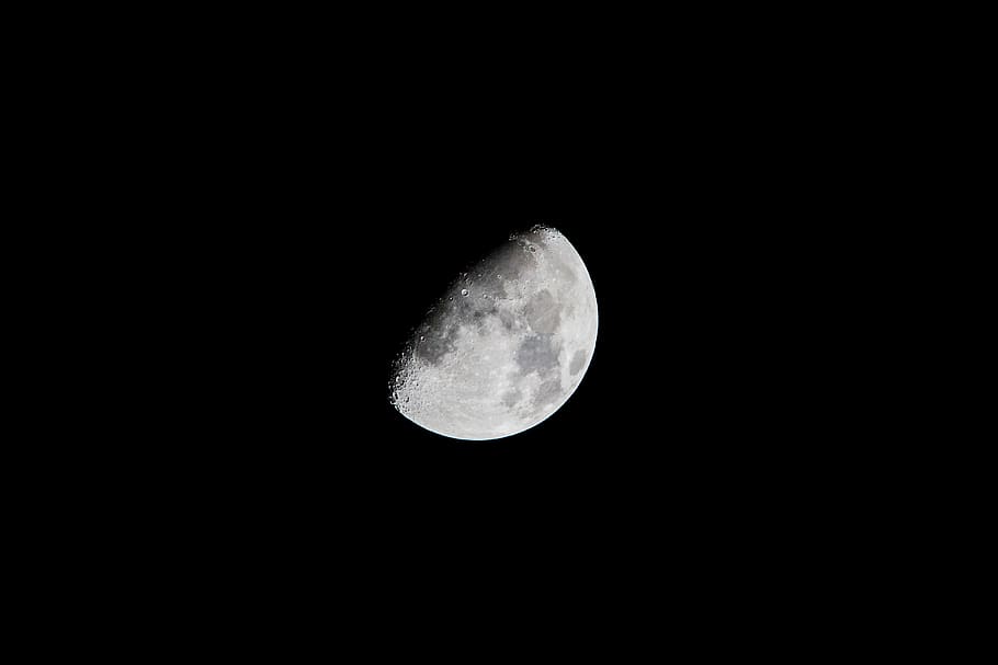 luna, superficie, cráteres, espacio, noche, cielo, oscuro, astronomía, gris, naturaleza