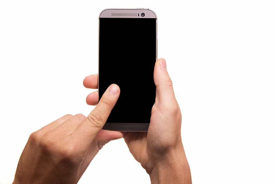 swiping, across, cellphone screen, Hand, cellphone, screen, photos, hands, mobile, public domain