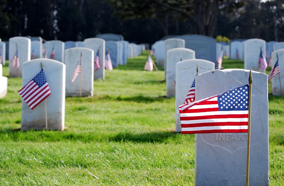 nosotros, cementerio, durante el día, bandera, memorial, honor, estadounidense, veterano, militar, nacional