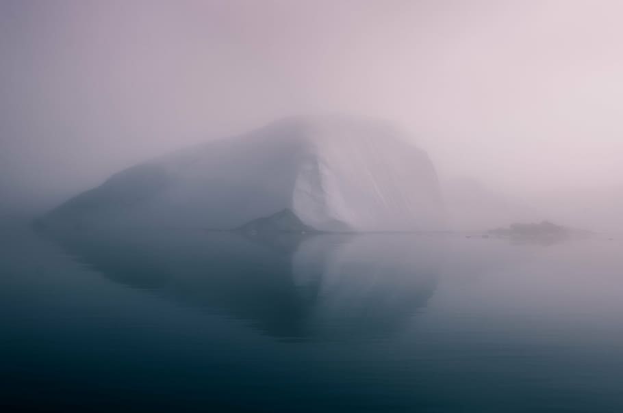 blanco, iceberg, panorámico, foto, antártico, paisaje, retrato, montaña, valle, nieblas