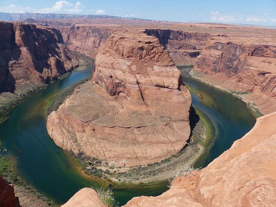 horseshoe bend, colorado river, river, water, page, arizona, desert, usa, united states, rock