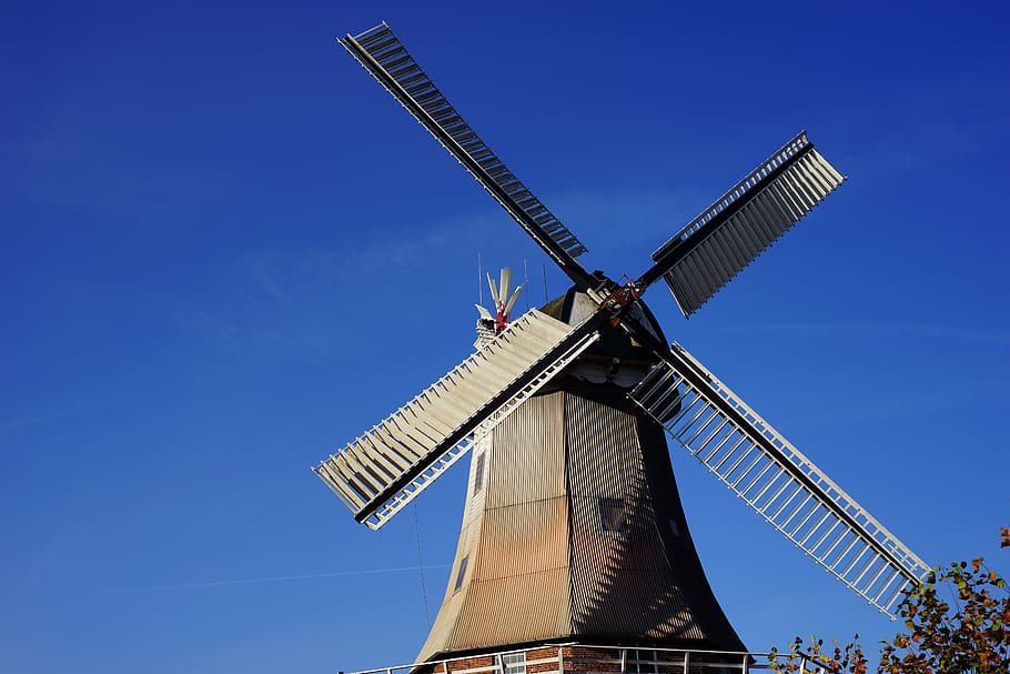 mill, dutch, grind grain, landscape, tourism, sky, architecture, historically, building, wing