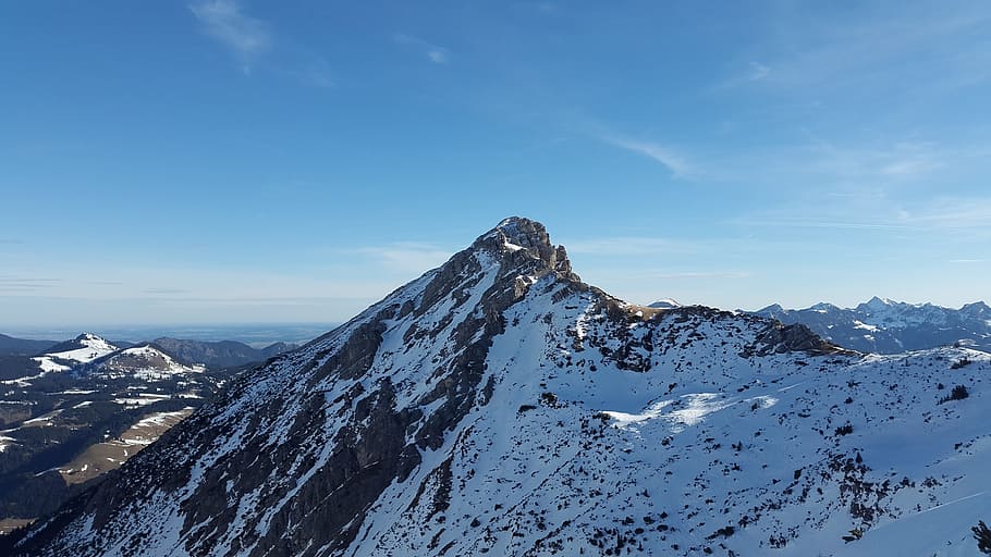 Allgäu, Winter, Tannheim, rohnenspitze, summit, mountain, alpine, tyrol, austria, mountaineering
