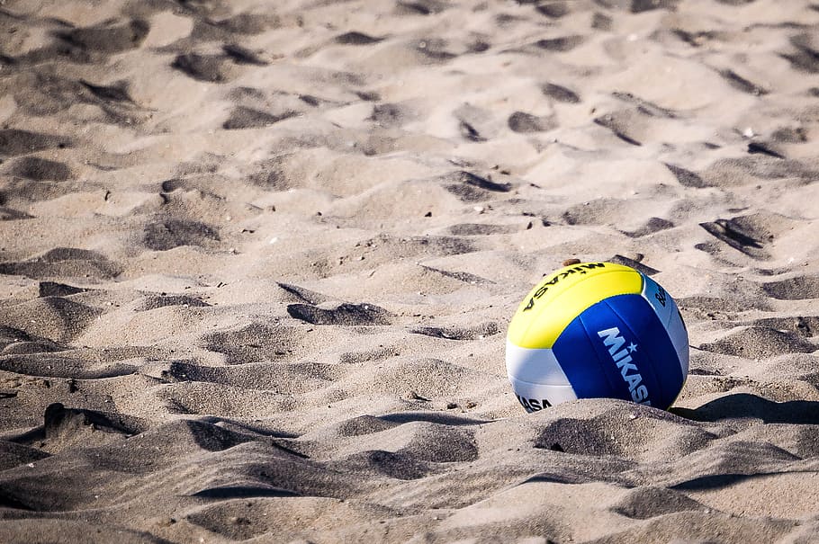 mikasa voli, pasir, bola voli, bola, pantai, permainan, alam, liburan, olahraga, tanah