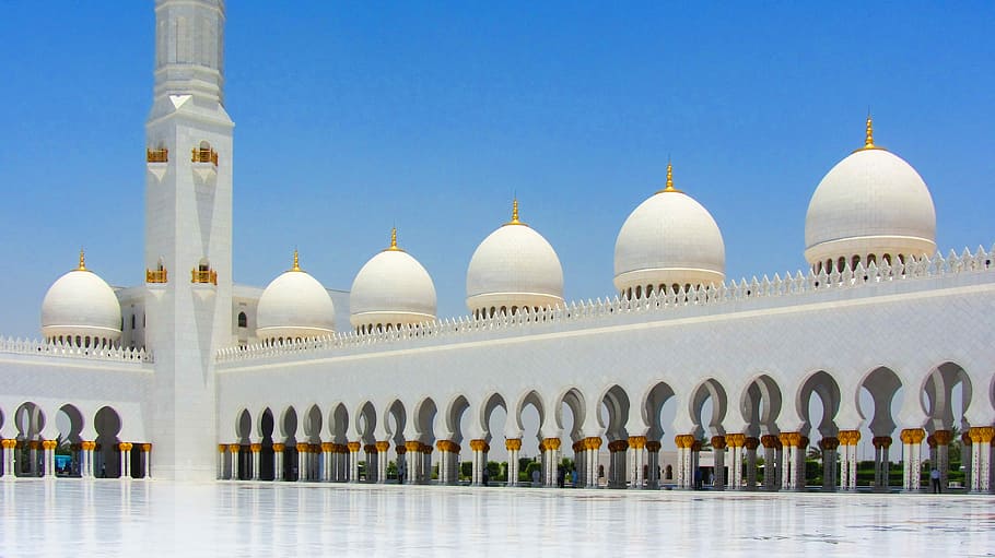 Mesquita Sheikh Zayed, mesquita, grande mesquita, Abu Dhabi, Emirados Árabes Unidos, Islã, construção, arquitetura, locais de interesse, árabe