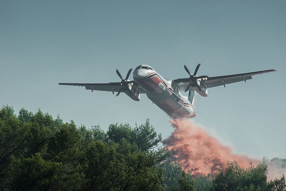plane, flying, sky, aircraft, canadair, fire, forest fire, air vehicle, transportation, airplane