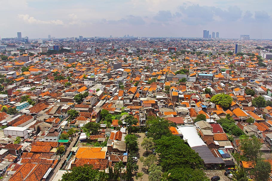 surabaya, indonesia, top, city, travel, beautiful, houses, top view, town, cityscape
