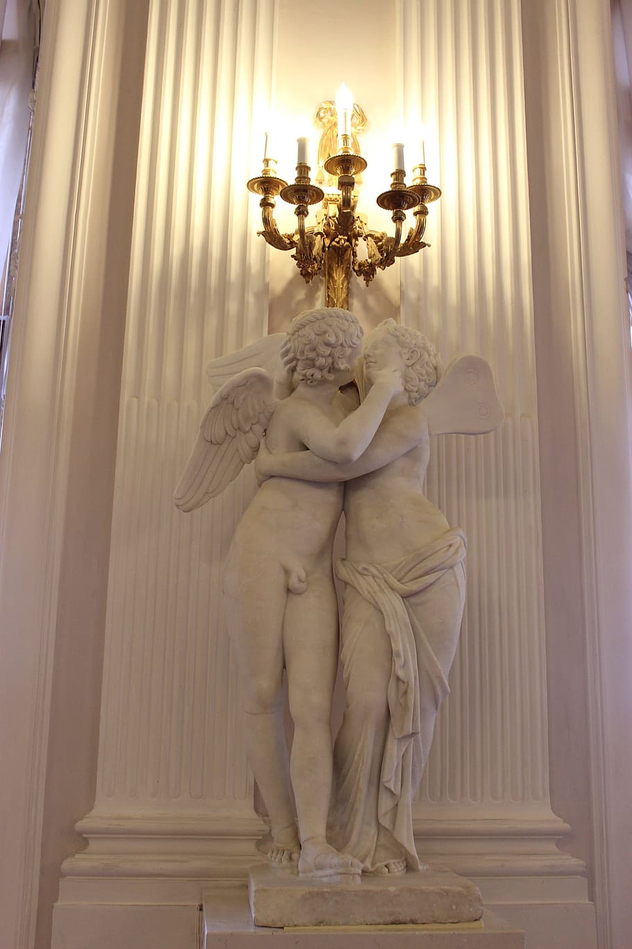 St Petersburg Russia, Gatchina, russia, palace, sculpture, statue, cupid, kiss, angel, historical