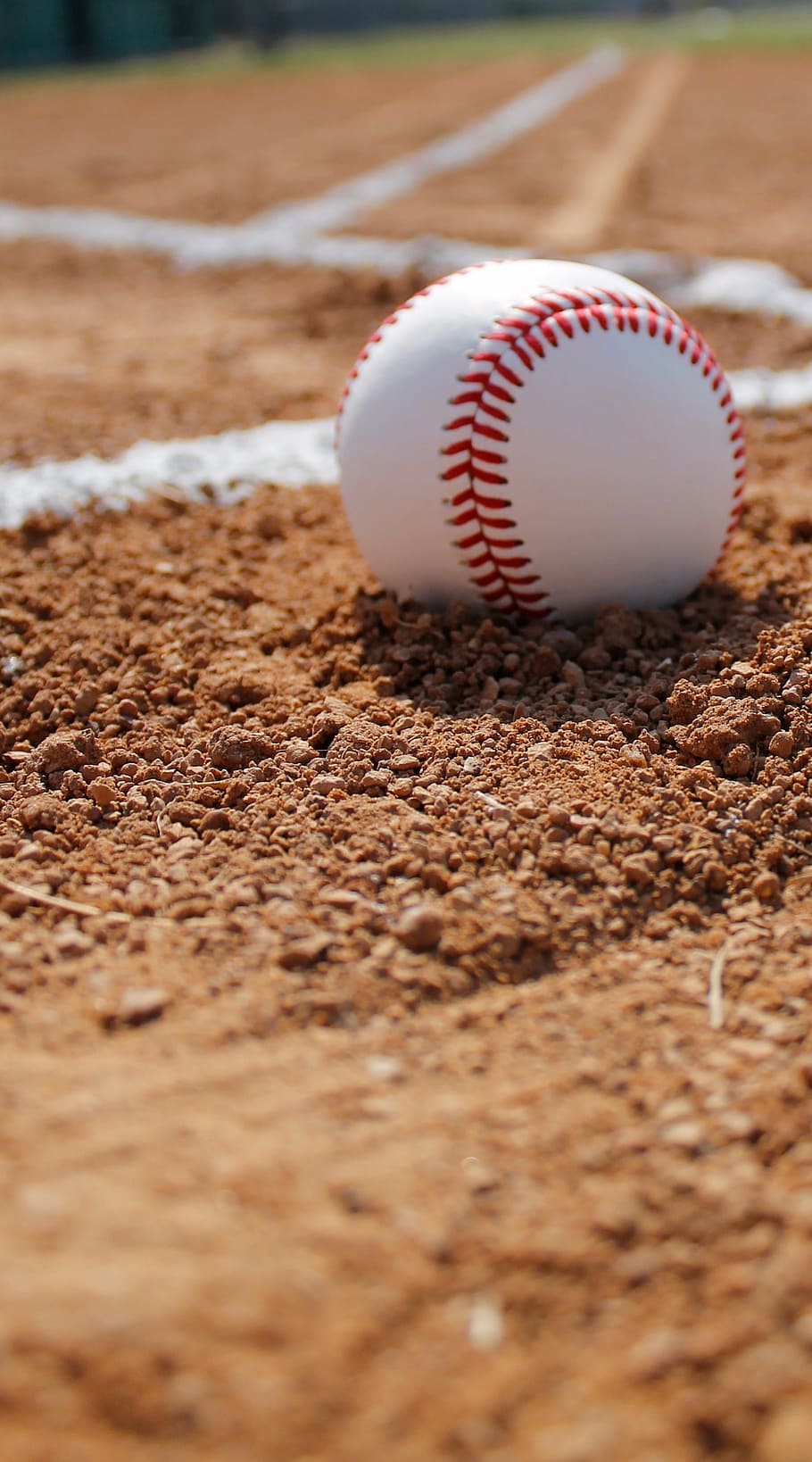 white, baseball, field, ball, gravel, baseball - Ball, sport, baseball - Sport, baseball Diamond, infield