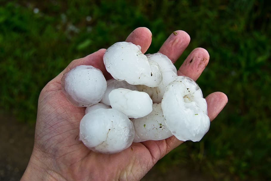 hail, hand, storm, ice lumps, precipitate, thunderstorm, great balls of fire, weather, hailstones, large