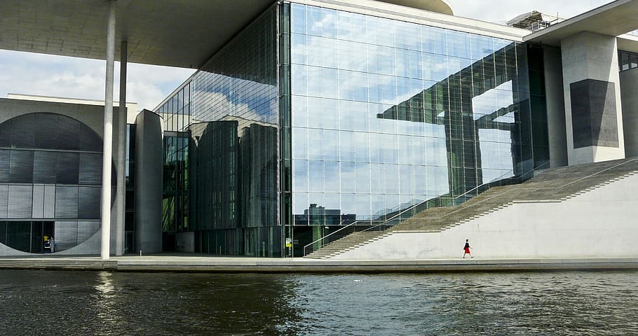 Berlin, Reichstag, Kaca, Beton, arsitektur, bangunan, sungai, foya, pejalan kaki, modal