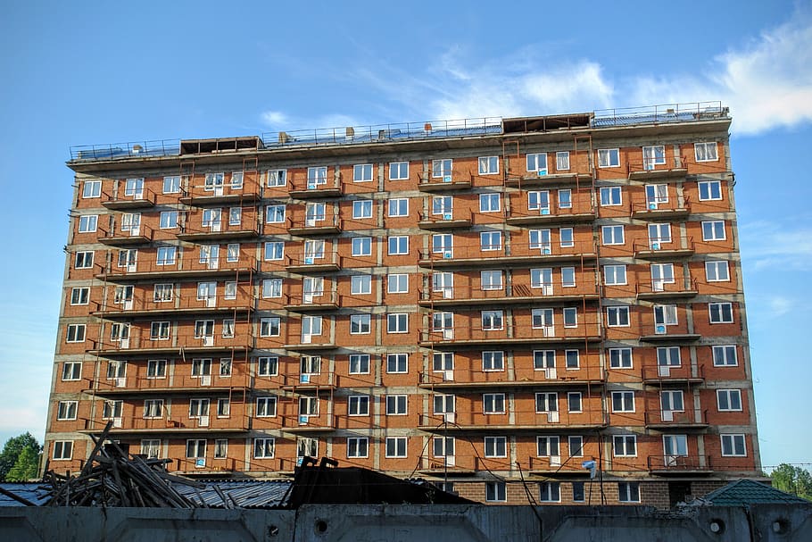 prefab, irkutsk, russia, baikal, architecture, building exterior, built structure, building, city, low angle view