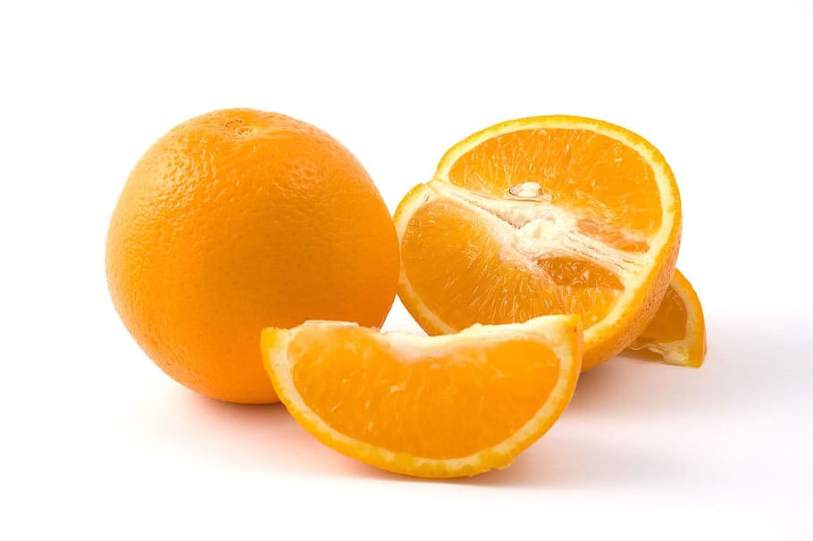 dos frutas naranjas, naranja, frutas, naranjas, alimentos, fresco, dulce, dieta, corte, afrutado