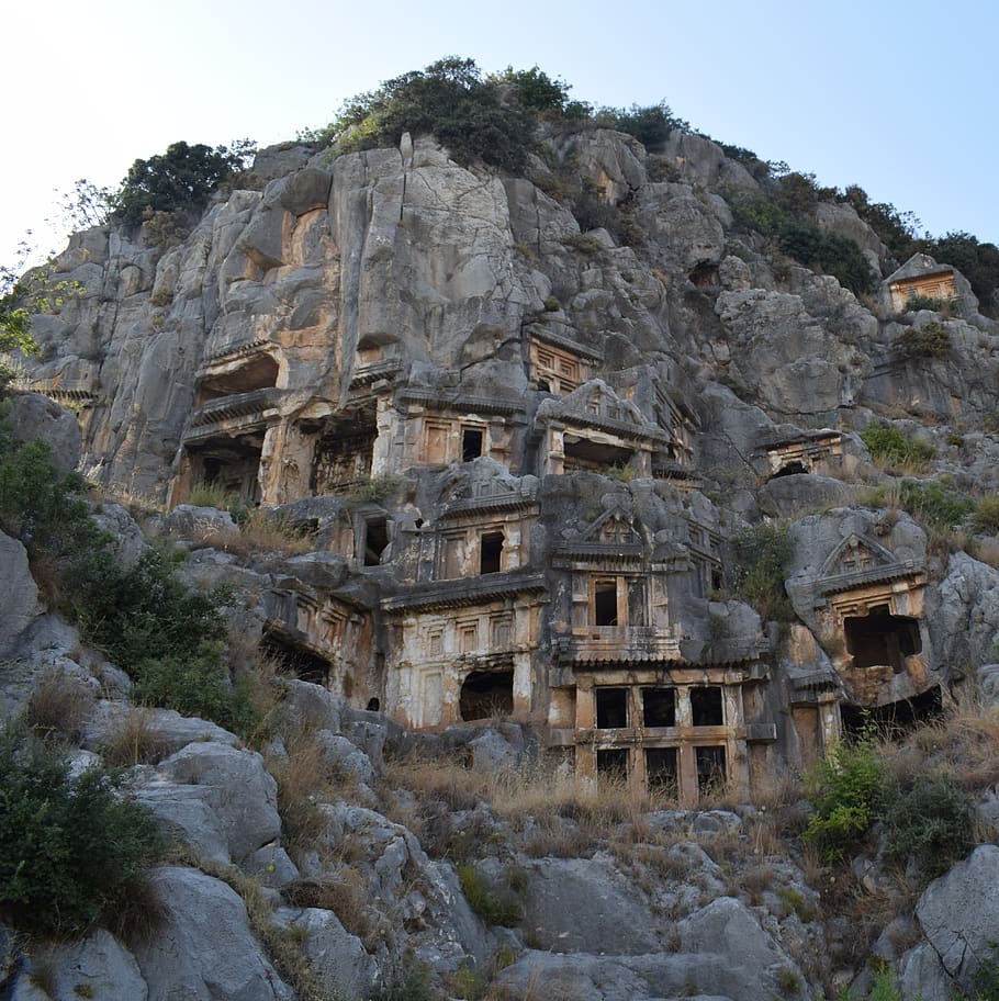 myra, cave, ancient times, cemetery, turkey, tombs, history, ancient, the past, architecture