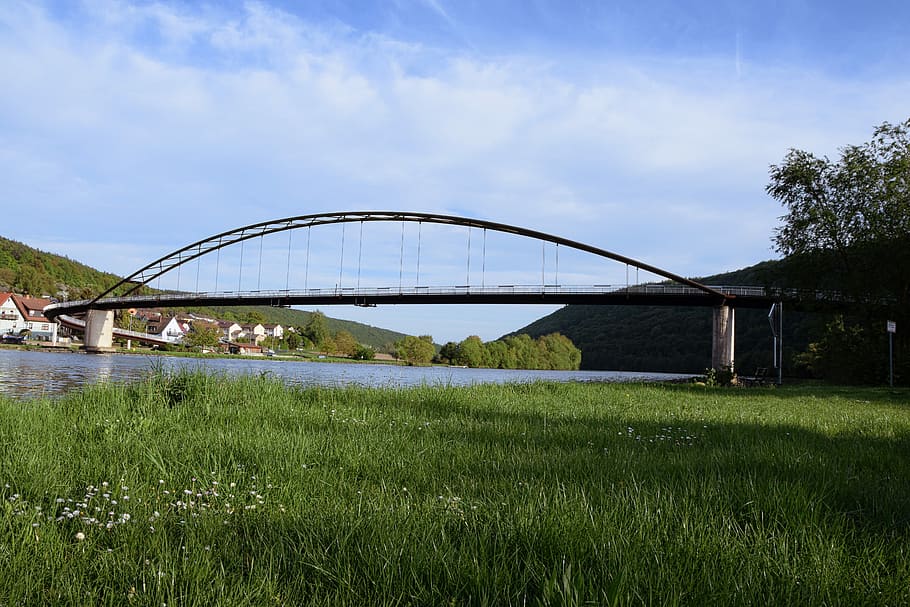 main bridge, bridge, old mainbrücke, swiss francs, germany, historically, bavaria, water, river, places of interest