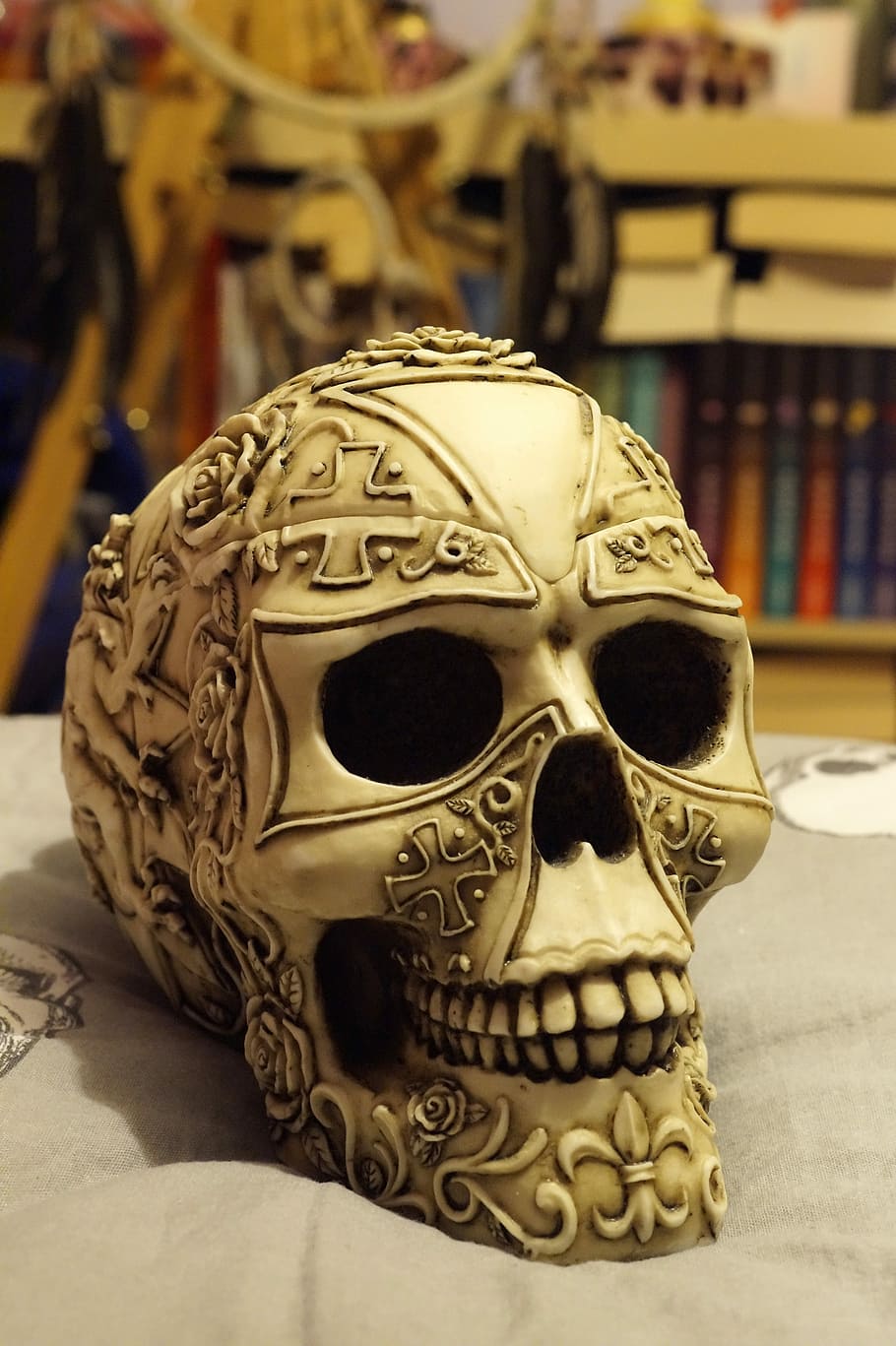 Skull, Death, Head, Deco, Bones, Crafts, mask - disguise, human skeleton, indoors, cultures