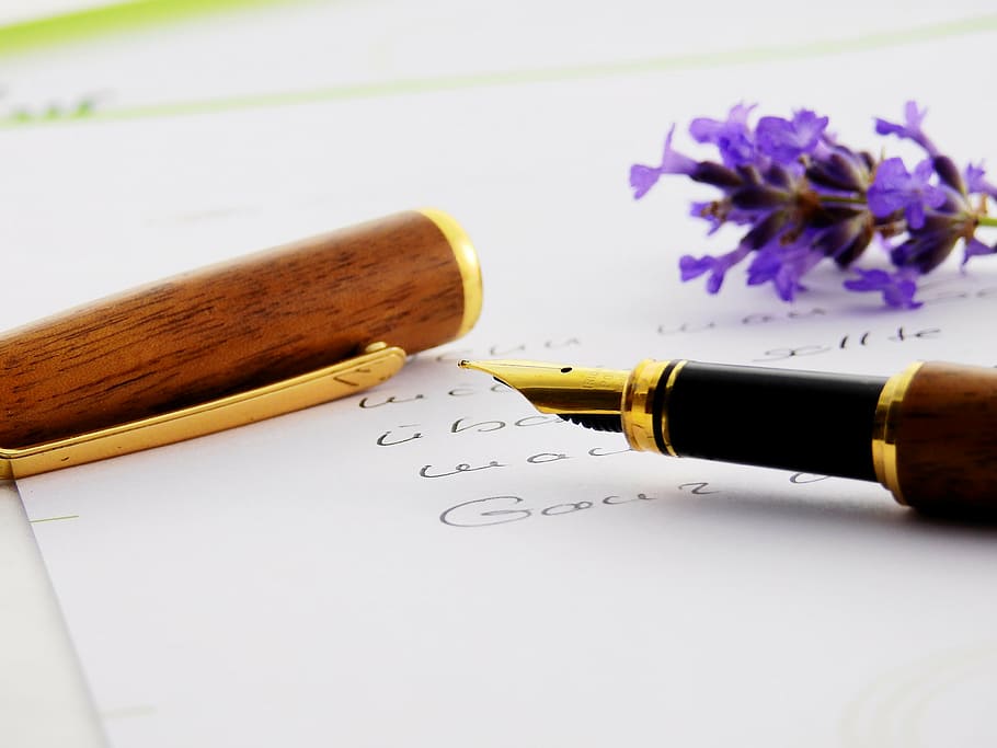 brown, black, quill pen, pen, filler, leave, communication, communicate, contact, correspondence