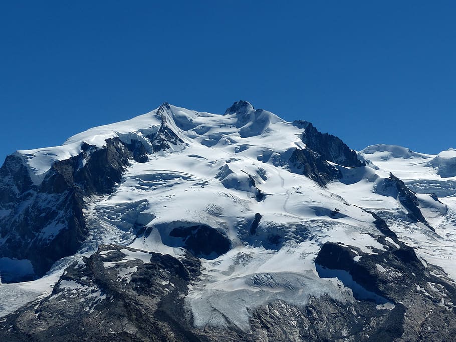 alpine, monte-rosa, switzerland, zermatt, snow, cold temperature, mountain, winter, beauty in nature, snowcapped mountain