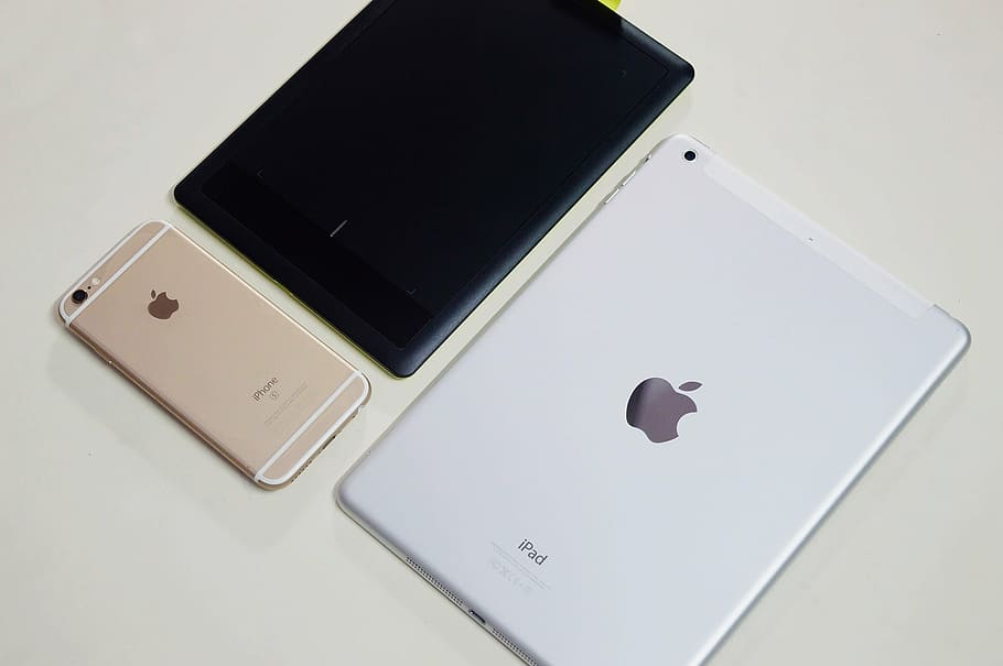apple logo, ipad, apple, ipad air, iphone, iphone 6s, gold iphone 6s, wacom, wacom tablet, designing