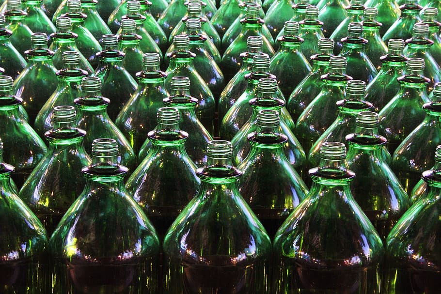 bottles, plastic, recycling, container, drink, transparent, product, refreshment, green, soda