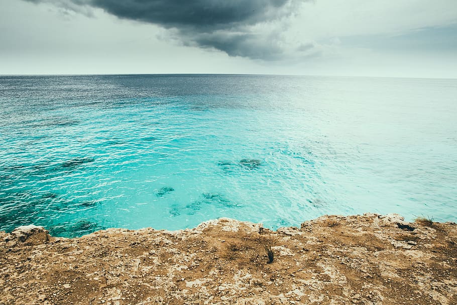 mar, océano, azul, agua, olas, naturaleza, rocas, playa, verano, horizonte