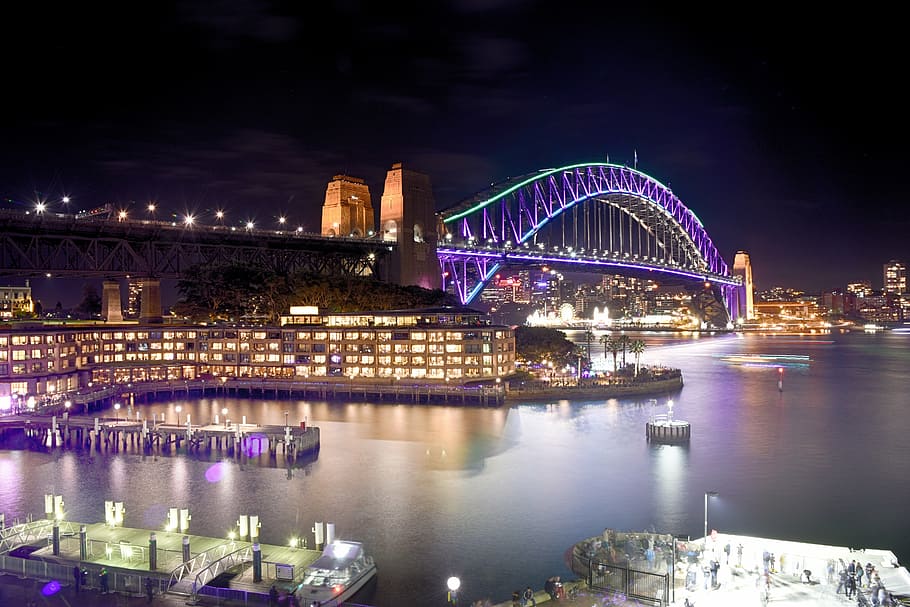 тело, воды, мост, Сидней, Сиднейский мост, Австралия, город, Ориентир, путешествовать, городской пейзаж