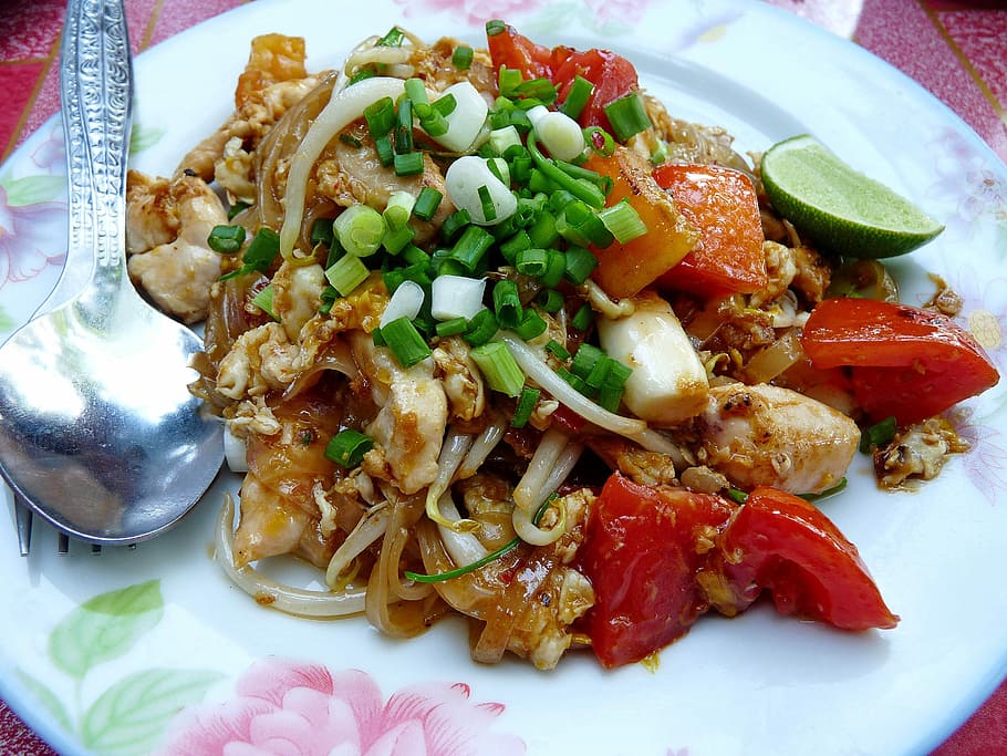 Pad, Thai, Noodles, Thailand, Flat, pad, thai, typical, gastronomy, food, traditional