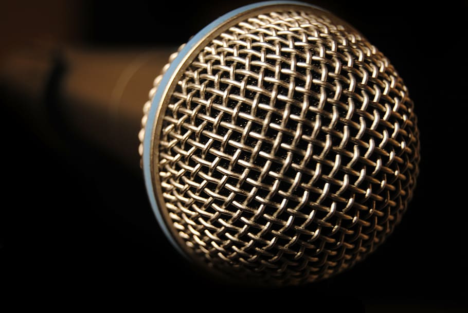 close-up photo, grey, microphone, record, speak, talk, mic, shure beta 58, input device, music