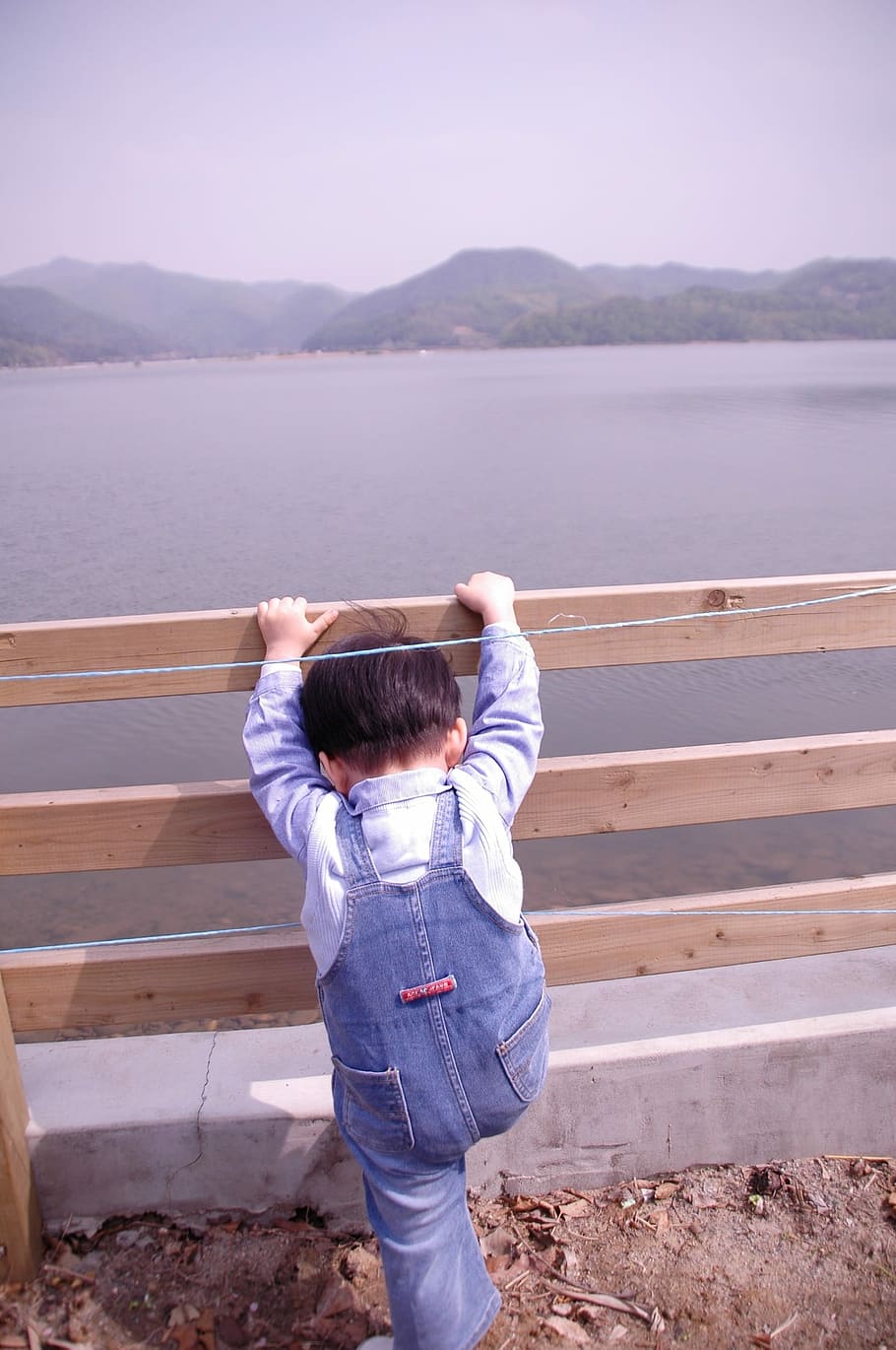 River, Children, Nature, Boys, Cute, korea, children's, outdoor, sky, rear view