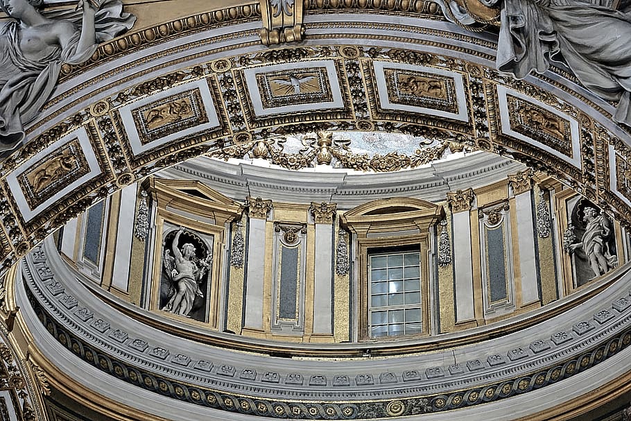 rome, vatican, st peter's basilica, italy, church, built structure, architecture, indoors, ceiling, ornate