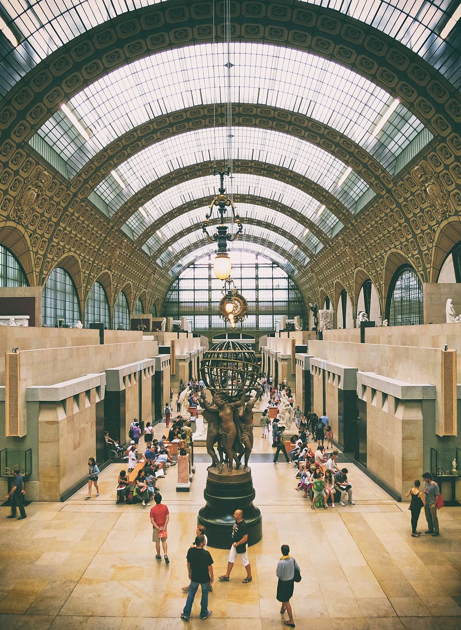 man, standing, statuette, musée d'orsay, paris, museum, france, architecture, travel, musee