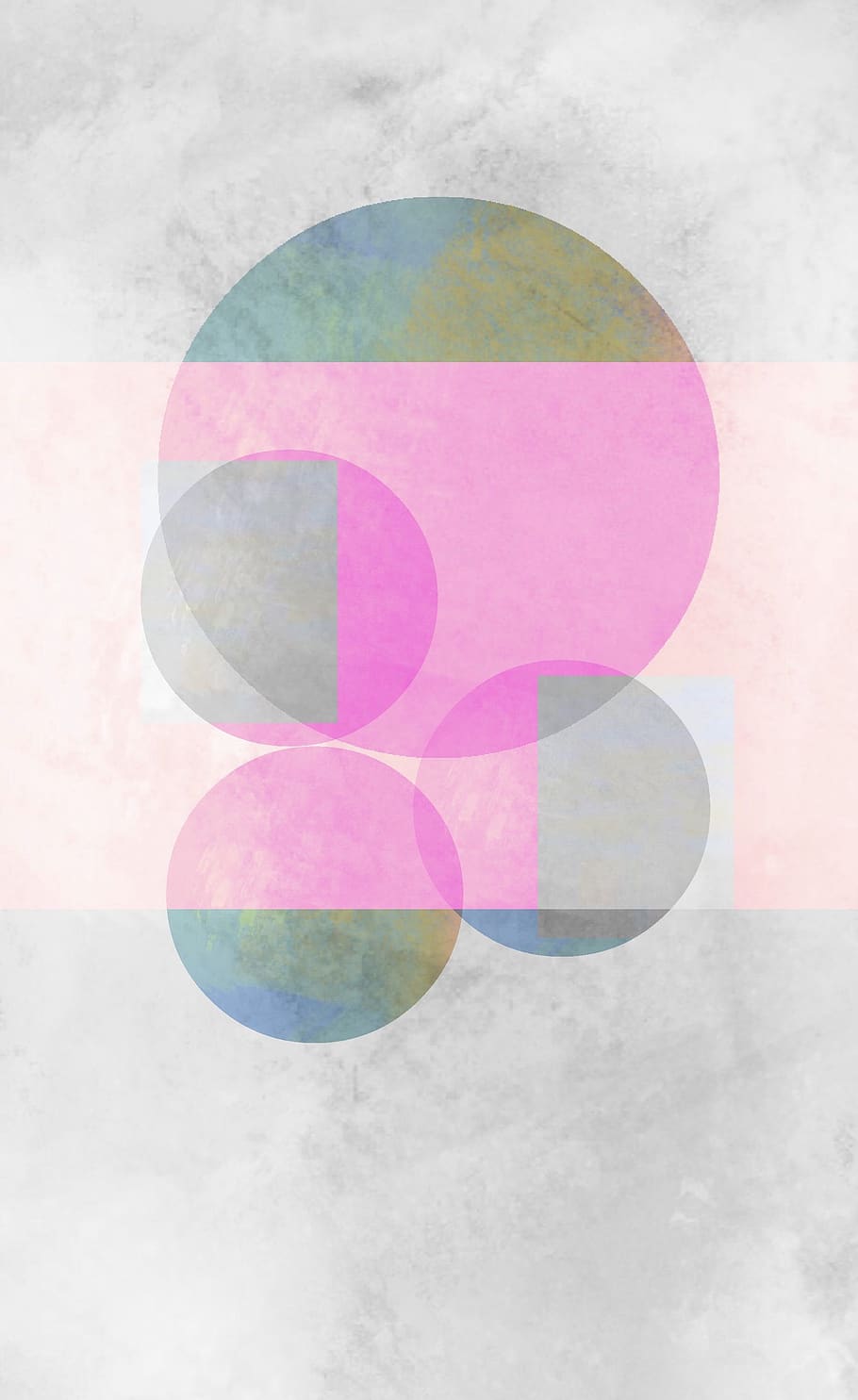 abstract, geometric, minimalism, pink, shapes, texture, rough, circles, simple, decorative