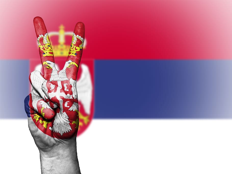 serbia, peace, hand, nation, background, banner, colors, country, ensign, flag
