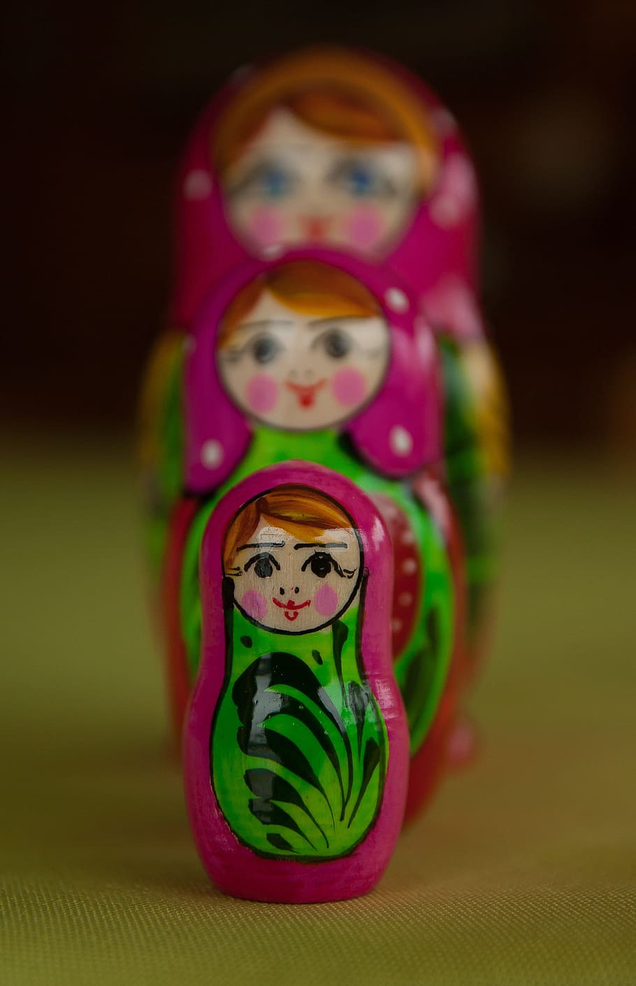 Matryoshka, Russian Dolls, russia, dolls, art and craft, multi colored, indoors, focus on foreground, close-up, representation