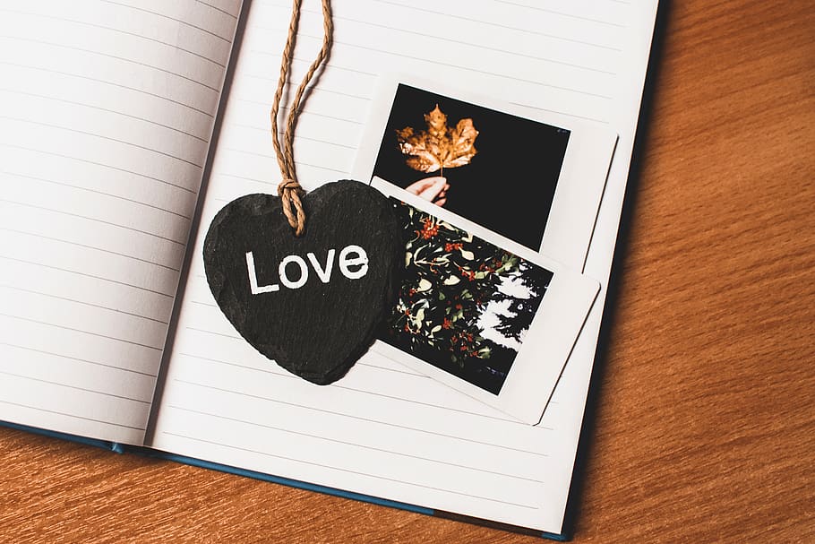 love, heart, message, photography, notepad, white, paper, lines, necklace, string